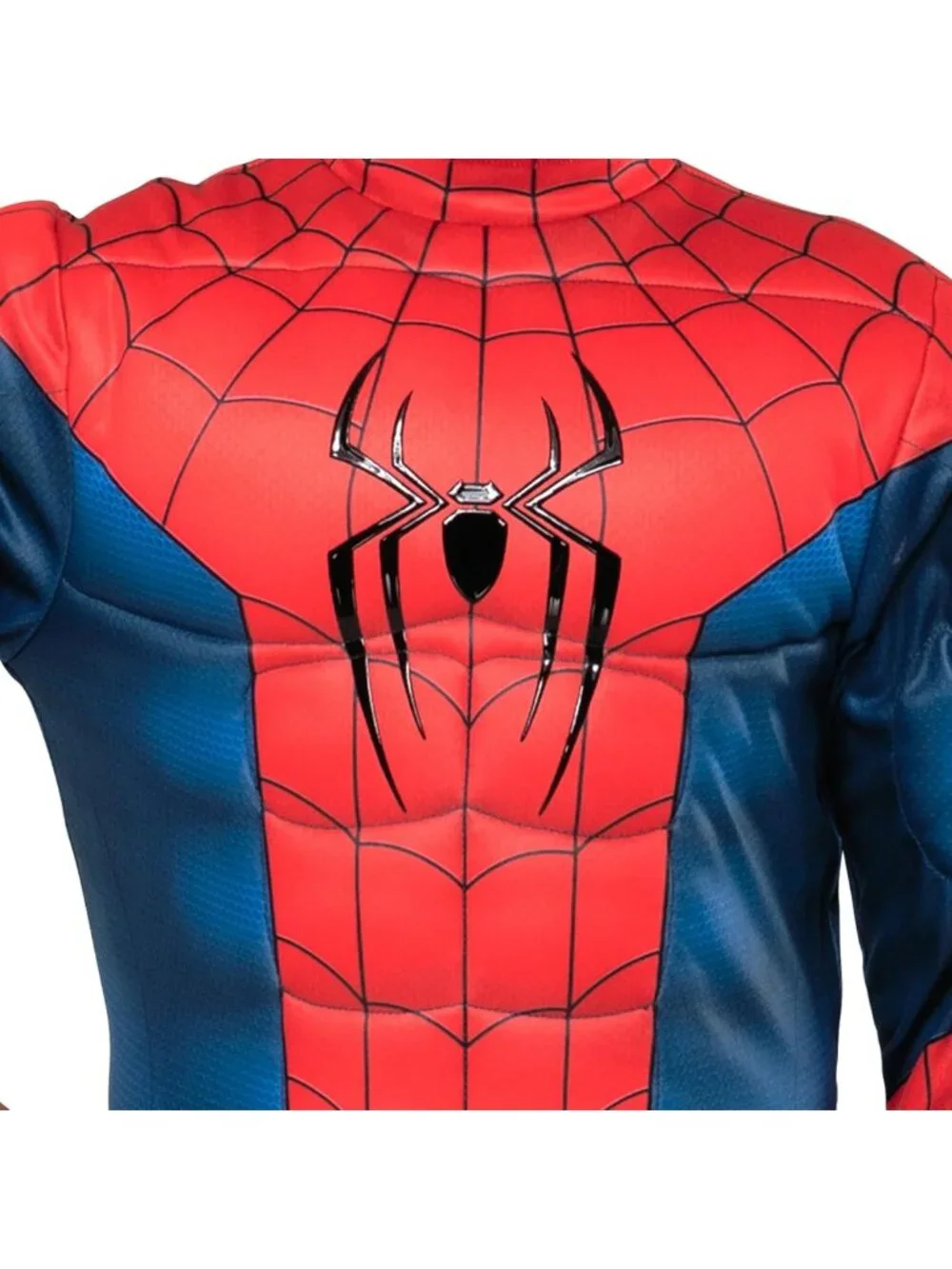 Youth Spider-Man Halloween Costume - Premium Padded Jumpsuit & Fabric Mask